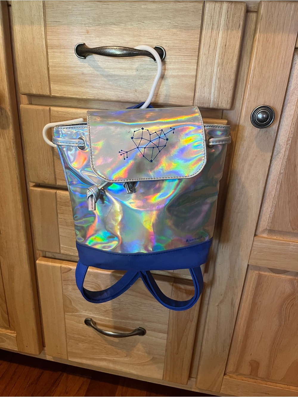 American Girl Luciana Vega Girl's Kids (Not Doll) Vinyl Silver Holographic Bag.